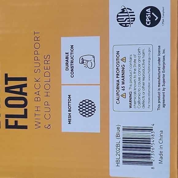 Hobie Inflatable Daybed Float W/Cup Holders And Back Support New 72L x38.2Wx14H - Picture 5 of 7